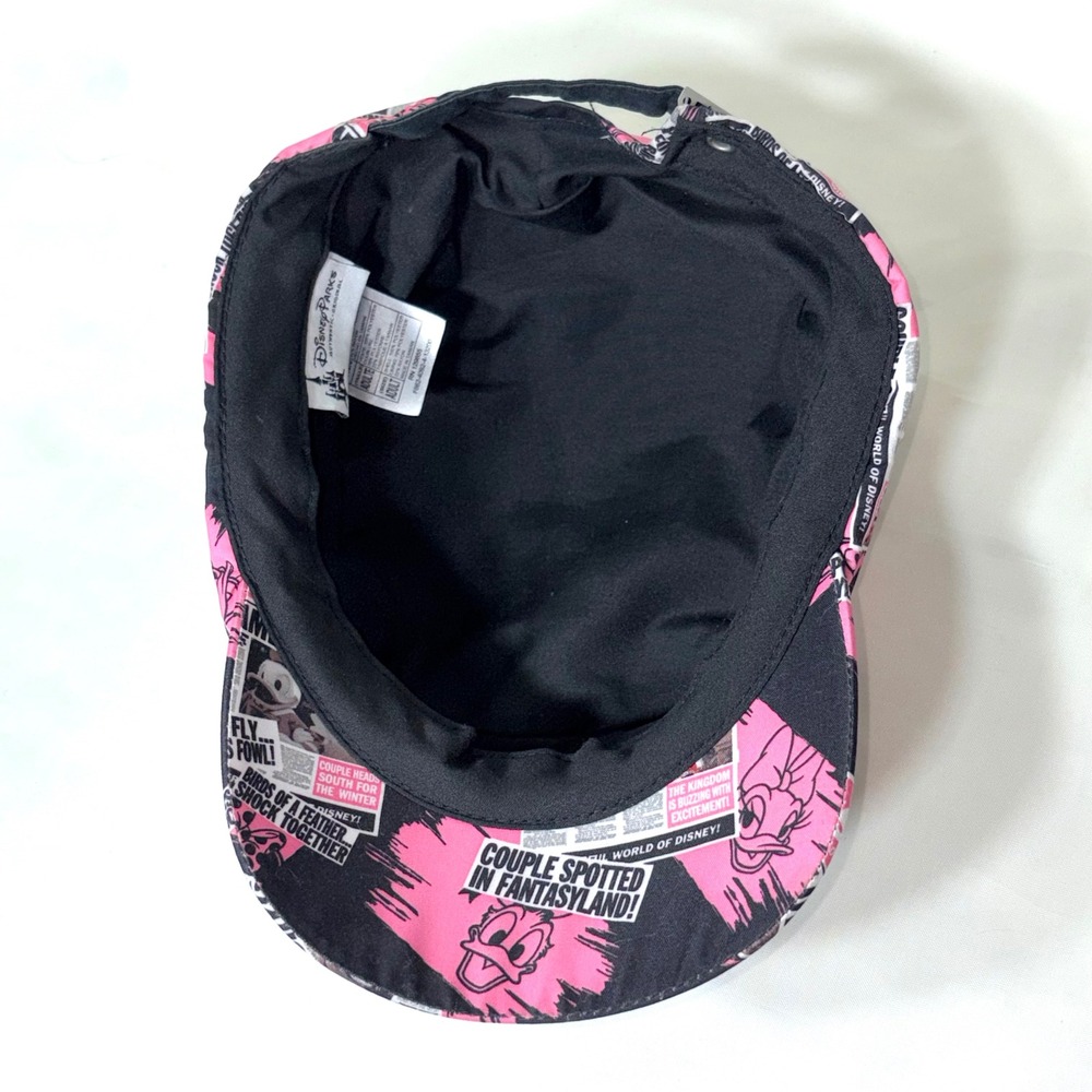 Disney Parks Mickey Minnie Mouse Newspaper Print Baseball Cap Adult Adjustable - Picture 11 of 14